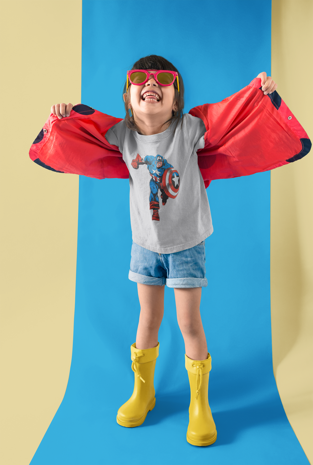 Superhero Half Sleeves T-Shirt For Girls -KidsFashionVilla
