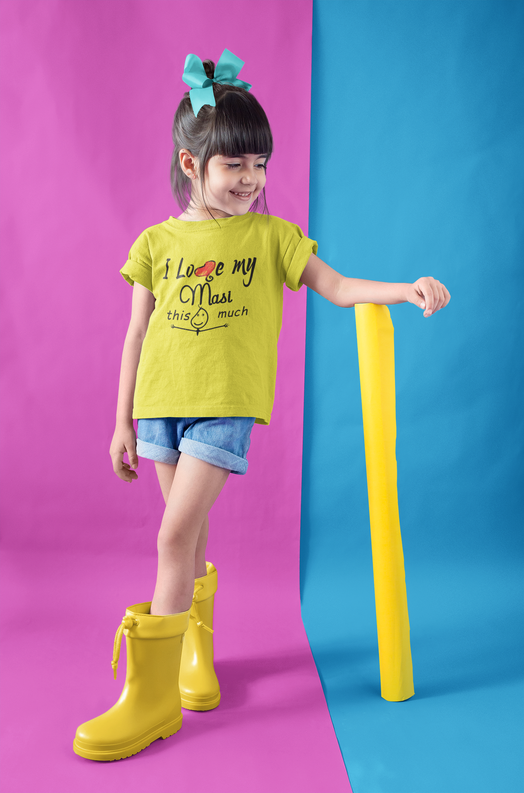 I Love My Masi Half Sleeves T-Shirt For Girls -KidsFashionVilla