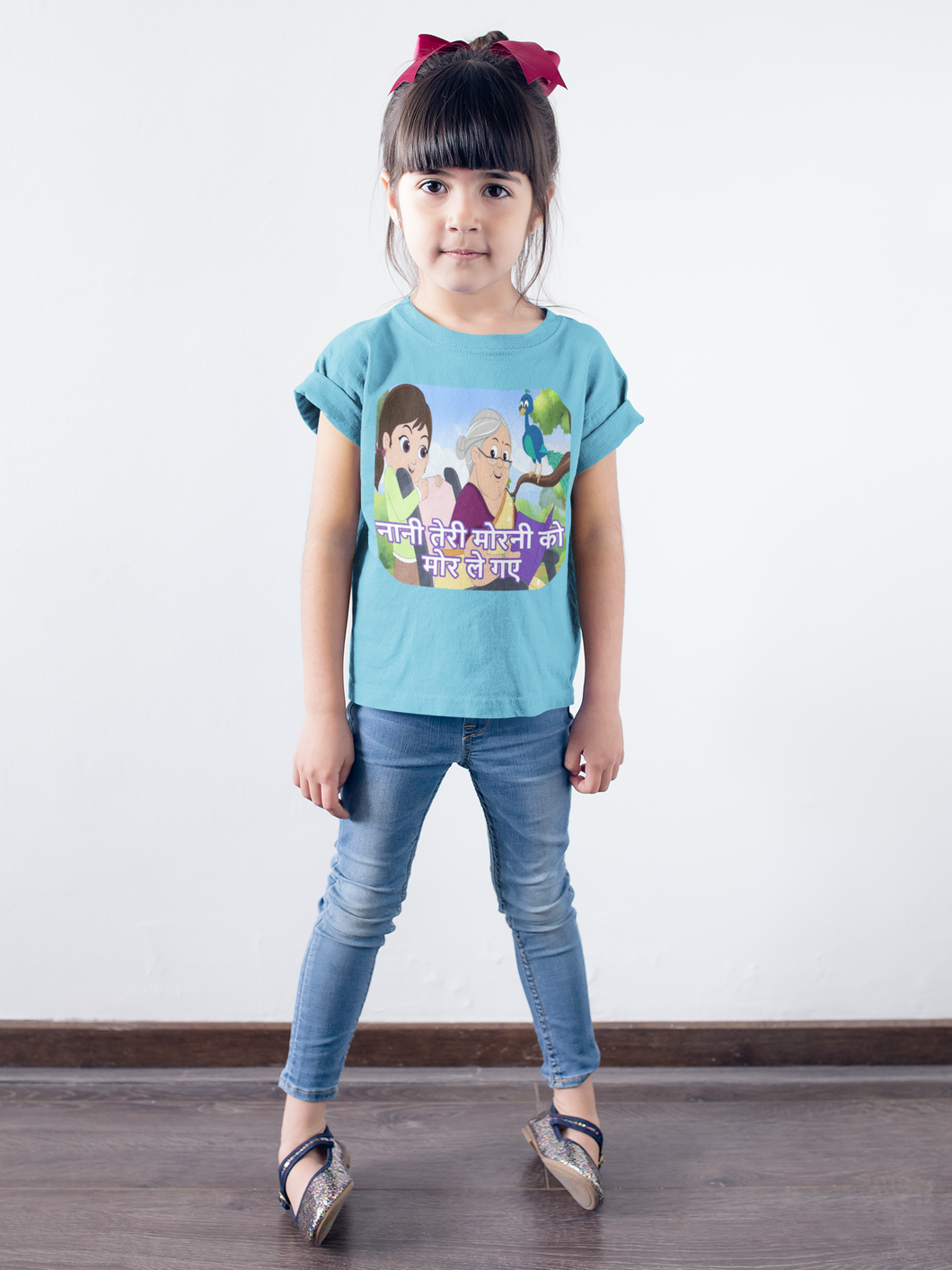 Nani Teri Morni Poem Half Sleeves T-Shirt For Girls -KidsFashionVilla