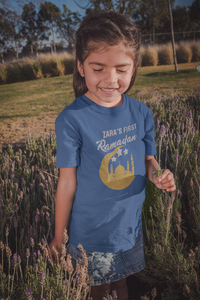 First Ramadan Zara Eid Half Sleeves T-Shirt For Girls -KidsFashionVilla