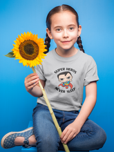 Load image into Gallery viewer, Super Heros Never Sleeps Half Sleeves T-Shirt For Girls -KidsFashionVilla
