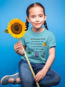 One Two Poem Half Sleeves T-Shirt For Girls -KidsFashionVilla