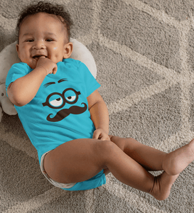 Minion Mustache Face Abstract Rompers for Baby Boy- FunkyTradition FunkyTradition