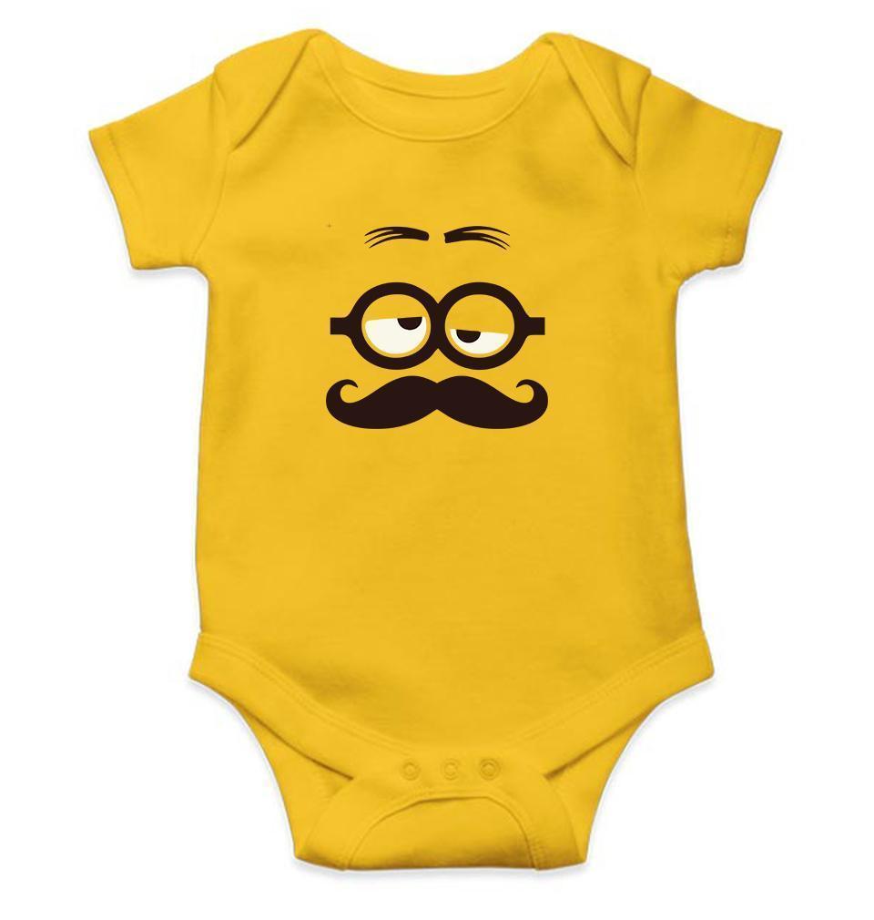 Minion Mustache Face Abstract Rompers for Baby Boy- FunkyTradition FunkyTradition