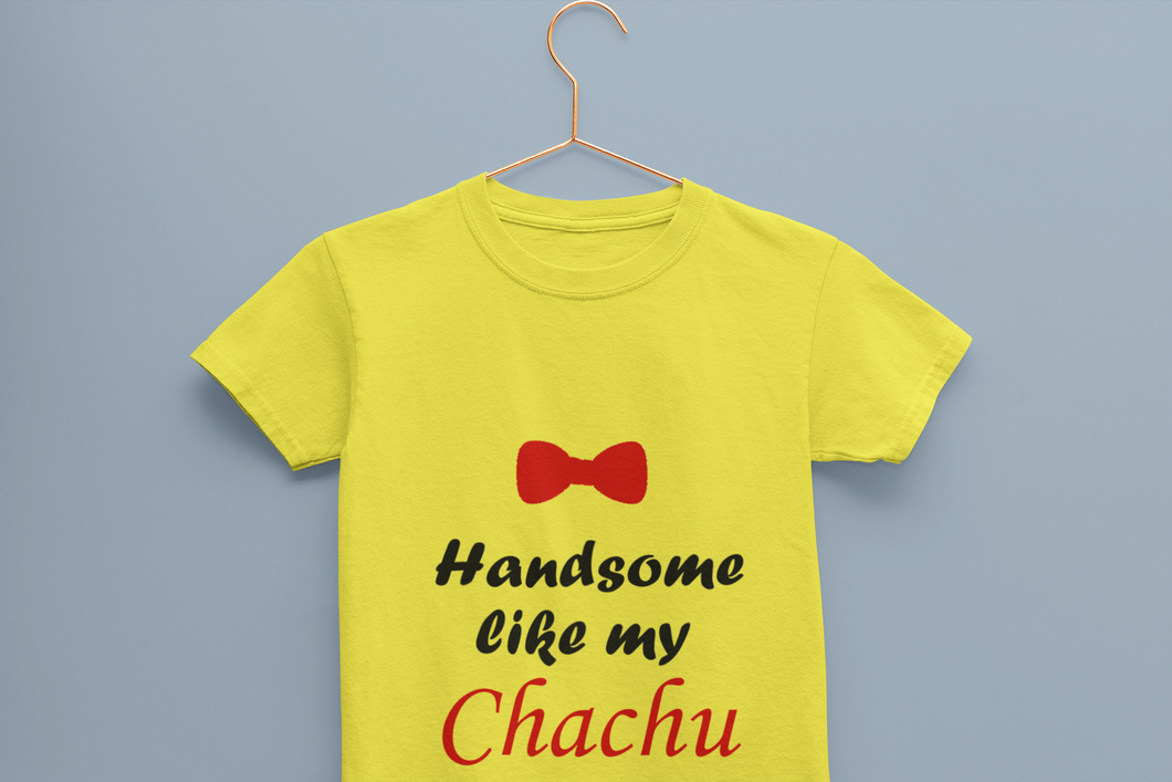Handsome Like My Chachu Half Sleeves T-Shirt for Boy-KidsFashionVilla