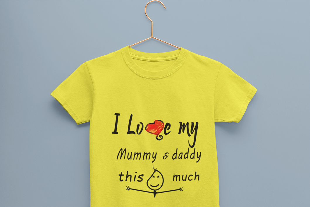 I Love My Mummy Daddy Half Sleeves T-Shirt for Boy-KidsFashionVilla