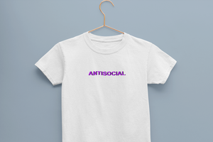 Antisocial Minimals Half Sleeves T-Shirt For Girls -KidsFashionVilla