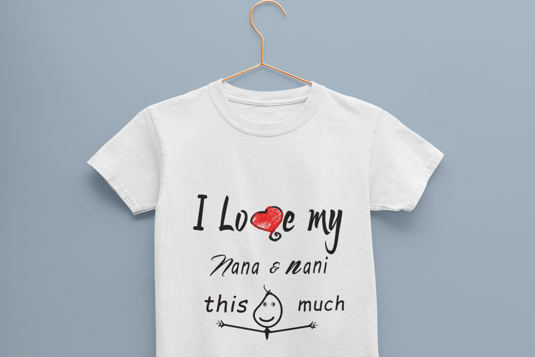 I Love My Nana Nani Half Sleeves T-Shirt for Boy-KidsFashionVilla