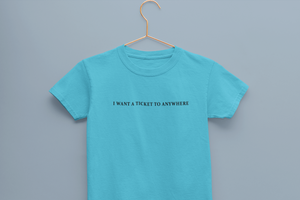 I Want Ticket Minimals Half Sleeves T-Shirt For Girls -KidsFashionVilla