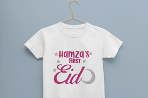 1st Eid Custom Name Half Sleeves T-Shirt for Boy-KidsFashionVilla