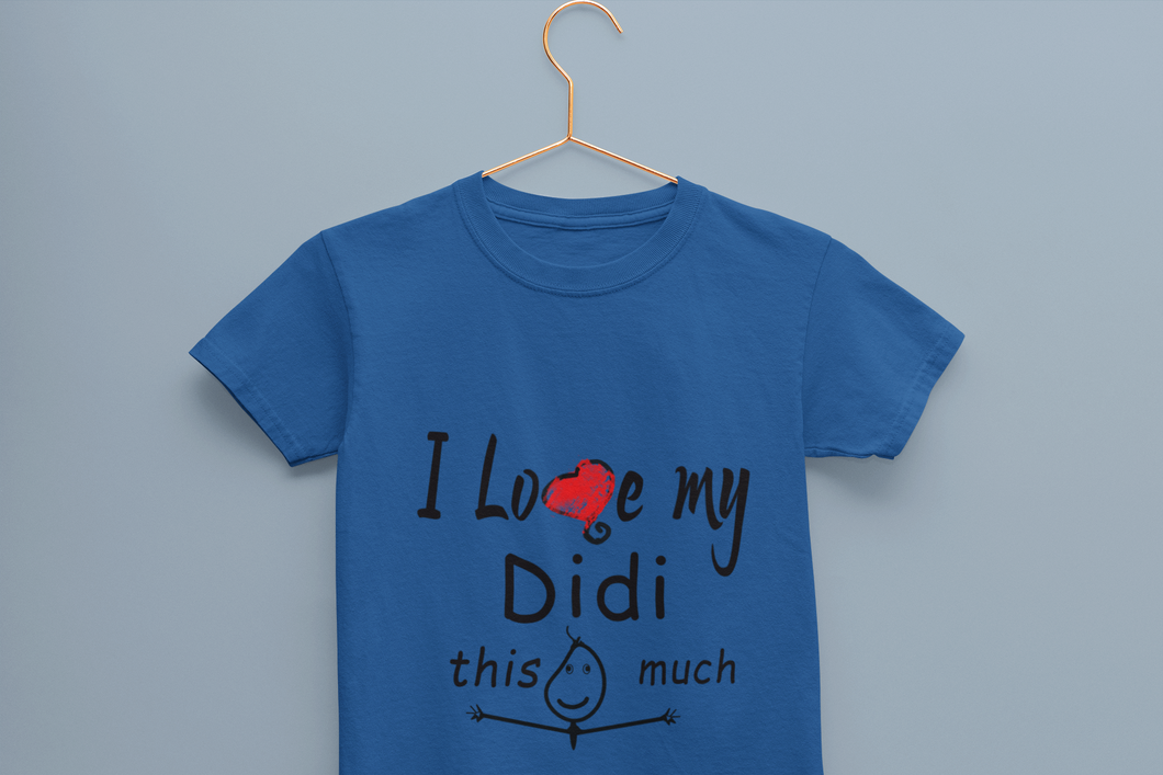 I Love My Didi Half Sleeves T-Shirt For Girls -KidsFashionVilla
