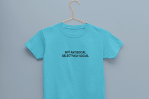 Not Anti Social Minimals Half Sleeves T-Shirt for Boy-KidsFashionVilla