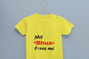 Bhua Loves Me Half Sleeves T-Shirt For Girls -KidsFashionVilla