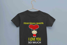 Load image into Gallery viewer, Custom Name I love My Bhaiya So Much Half Sleeves T-Shirt For Girls -KidsFashionVilla
