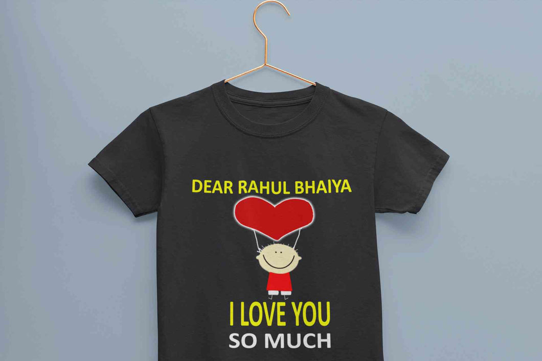 Custom Name I love My Bhaiya So Much Half Sleeves T-Shirt For Girls -KidsFashionVilla