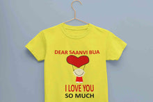 Load image into Gallery viewer, Custom Name I love My Bua So Much Half Sleeves T-Shirt For Girls -KidsFashionVilla
