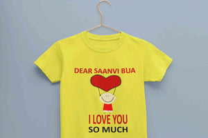 Custom Name I love My Bua So Much Half Sleeves T-Shirt For Girls -KidsFashionVilla
