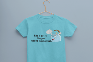 I Am A Little Teapot Poem Half Sleeves T-Shirt For Girls -KidsFashionVilla