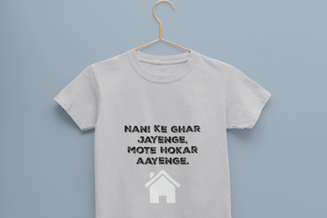 Nani Ke Ghar Jayege Half Sleeves T-Shirt for Boy-KidsFashionVilla