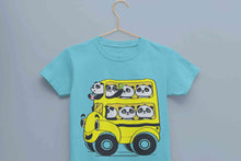 Load image into Gallery viewer, Panda Yellow Bus Cartoon Half Sleeves T-Shirt for Boy-KidsFashionVilla
