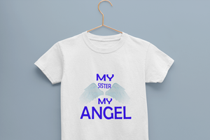 My Sister My Angel Half Sleeves T-Shirt For Girls -KidsFashionVilla