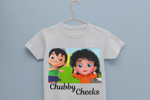 Chubby Cheeks Poem Half Sleeves T-Shirt For Girls -KidsFashionVilla