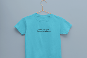 Books Not Gun Minimals Half Sleeves T-Shirt for Boy-KidsFashionVilla