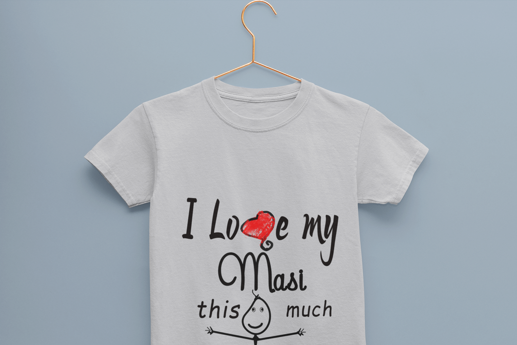 I Love My Masi Half Sleeves T-Shirt For Girls -KidsFashionVilla