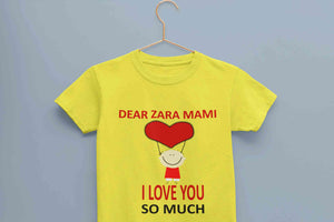 Custom Name I love My Mami So Much Half Sleeves T-Shirt For Girls -KidsFashionVilla