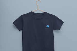 Blue Rose Minimals Half Sleeves T-Shirt For Girls -KidsFashionVilla