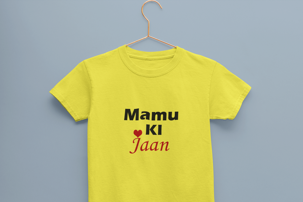 Mamu Ki Jaan Half Sleeves T-Shirt For Girls -KidsFashionVilla