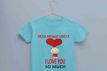 Load image into Gallery viewer, Custom Name I love My Uncle So Much Half Sleeves T-Shirt For Girls -KidsFashionVilla

