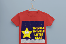Load image into Gallery viewer, Twinkle Twinkle Little Star Poem Half Sleeves T-Shirt For Girls -KidsFashionVilla
