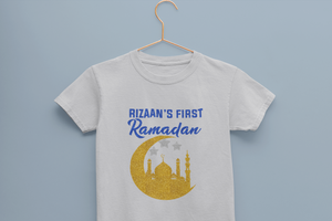 Custom Name First Ramadan Eid Half Sleeves T-Shirt for Boy-KidsFashionVilla
