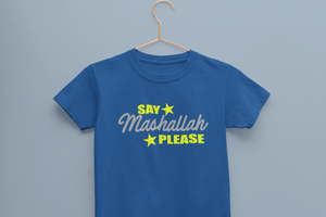 Say Mashallah Please Eid Half Sleeves T-Shirt For Girls -KidsFashionVilla