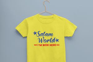 Salam World Eid Half Sleeves T-Shirt For Girls -KidsFashionVilla