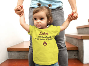 Lohri Celebrations Half Sleeves T-Shirt For Girls -KidsFashionVilla