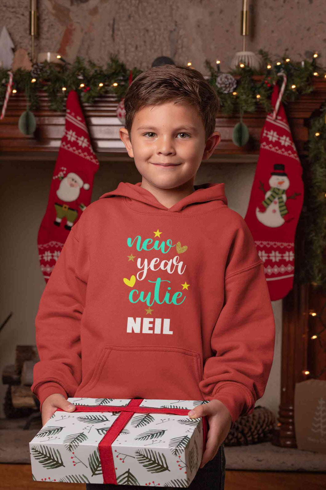 Customized Name New Year Cutie Boy Hoodies-KidsFashionVilla