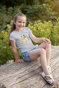 Cute Princess Half Sleeves T-Shirt For Girls -KidsFashionVilla