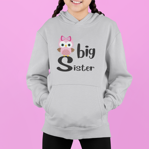 Owl Big Sister Lil Sister-Sister Kids Matching Hoodies -KidsFashionVilla