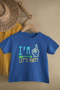 One Lets Party First Birthday Half Sleeves T-Shirt for Boy-KidsFashionVilla