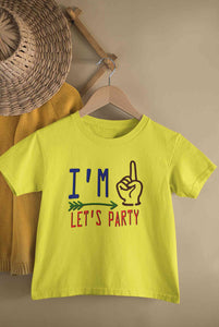 One Lets Party First Birthday Half Sleeves T-Shirt for Boy-KidsFashionVilla