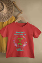 Load image into Gallery viewer, What Santa Does Not Bring Me Mom &amp; Dad Will Christmas Half Sleeves T-Shirt For Girls -KidsFashionVilla
