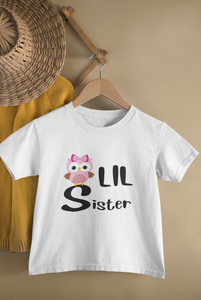 Owl Big Sister Lil Sister Matching Sister-Sister Kids Half Sleeves T-Shirts -KidsFashionVilla