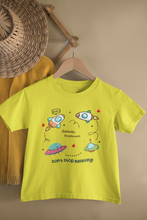 Load image into Gallery viewer, Spaceships Half Sleeves T-Shirt For Girls -KidsFashionVilla
