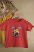 Load image into Gallery viewer, This Is What Awesome Looks Like Minion Half Sleeves T-Shirt for Boy-KidsFashionVilla
