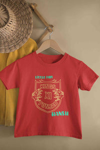 Custom Name IPL PBKS Punjab Super Kings Little Fan Half Sleeves T-Shirt for Boy-KidsFashionVilla