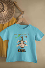 Load image into Gallery viewer, Little Monkey Is One First Birthday Half Sleeves T-Shirt for Boy-KidsFashionVilla
