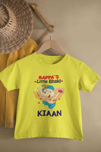 Load image into Gallery viewer, Custom Name Little Bappa Bhakt Ganesh Chaturthi Half Sleeves T-Shirt for Boy-KidsFashionVilla

