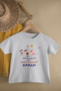 Custom Name Kai Po Che Makar Sankranti Half Sleeves T-Shirt for Boy-KidsFashionVilla